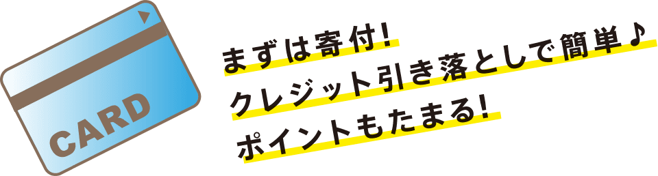 まずは寄付！クレジット引き落としで簡単♪ポイントもたまる！